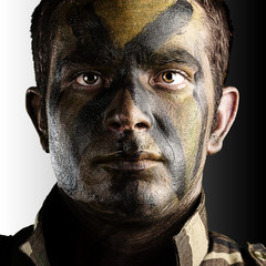 soldier face painted