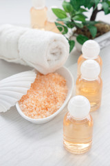 Spa setting with beauty products