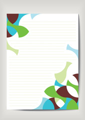 Vector empty sheet paper with abstract pattern