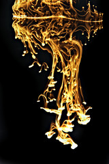 ink in water black and yellow