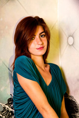 Fototapeta premium beautiful girl on a pub