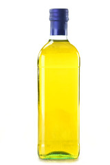 Bottle of olive oil isolated on white