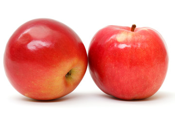 fresh red apples isolated on white background
