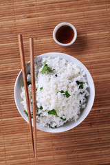 Bowl of white rice