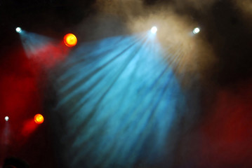 illumination and smoke effect on a concert scene