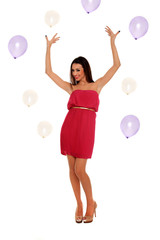 Fototapeta premium sexy young girl with balloons