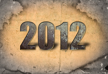 Year  2012 with grunge background