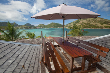 Terrasse sur l'ilet Pinel à Saint Martin (Côté Français)