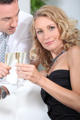 Couple drinking champagne