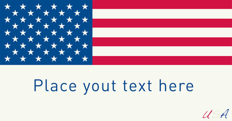 US Flag. Place your Own Text Bellow the Flag.