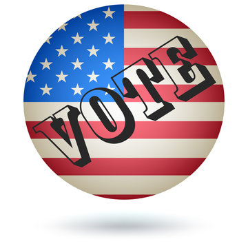 US Presidential Vote Button. Vector