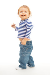 Smiling kid with chocolate