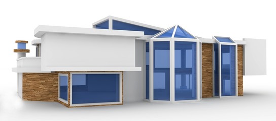 3d house on white