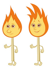 Burning matches with smiles