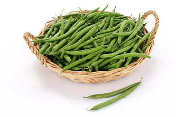 Fagiolini versi nel cesto