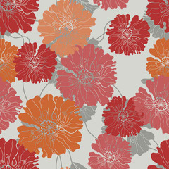 floral seamless pattern with poppy flowers - 38374560