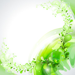 background with fresh green leaves