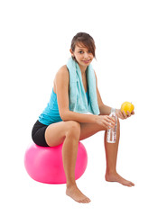 Woman with fitness ball