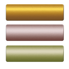 Textured metal boards or push buttons gold, red and green