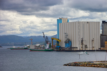 Obraz premium Silos in the port of Stavanger, Norway.