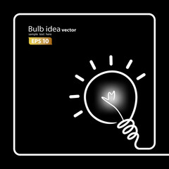 Bulb idea black and white vector illustration