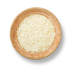 Rice in wood plate