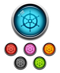 Ship wheel button icon