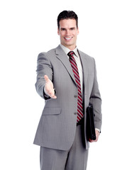 Happy handsome businessman.