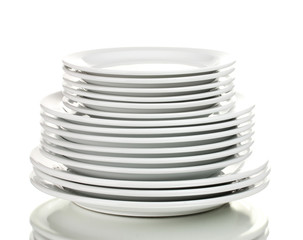 Clean plates isolated on white