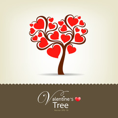 Fototapeta na wymiar Happy Tree Day Valentine, ilustracji wektorowych