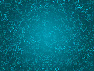 seamless doodle pattern background with flower and butterflies