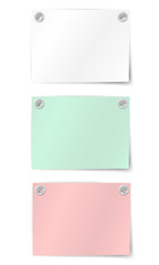 Set of colorful and white paper notes