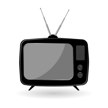 TV old vector illustration in black color