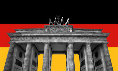 Germany Flag and Brandenburg Gate © chrisdorney