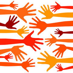 Bright hand pattern vector.