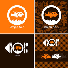 logo and background for fish company - 38391164