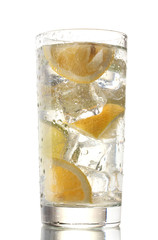 cold fresh lemonade isolated on white