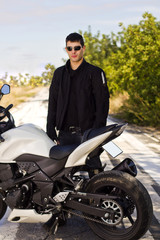 man with a motorcycle
