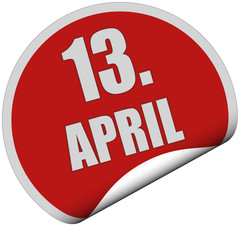 Sticker rot rund curl unten 13. APRIL