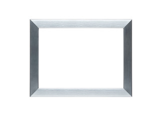 Empty silver frame with clipping path for the inside