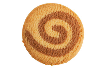 Round shortbread with chocolate