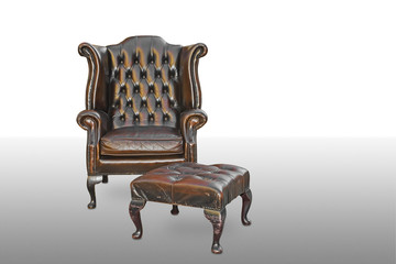 Poltrona vintage con poggia piedi