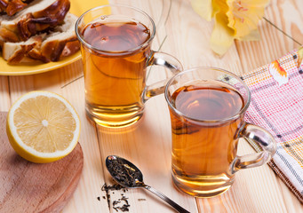 Tea with lemon.