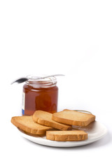 breakfast ingredients isolated on white background