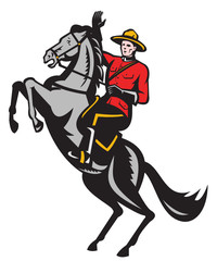 Canadian Mounted Police Mountie Riding Horse