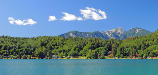 Panoramablick über den bekannten Klopeiner See,Kärnten