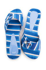 Summer colourful shoes on white