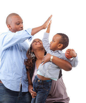 Young fresh and happy family