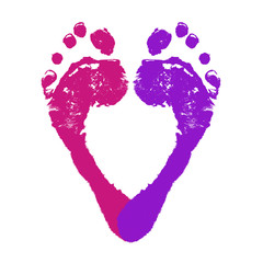 ハート型の足跡