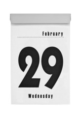 Tear-off calendar shows february the 29th, intercalary year 2012 - obrazy, fototapety, plakaty